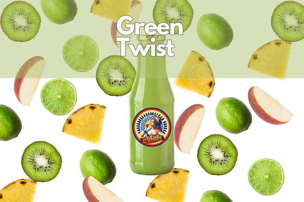 kiwi, pineapple, apple, lime